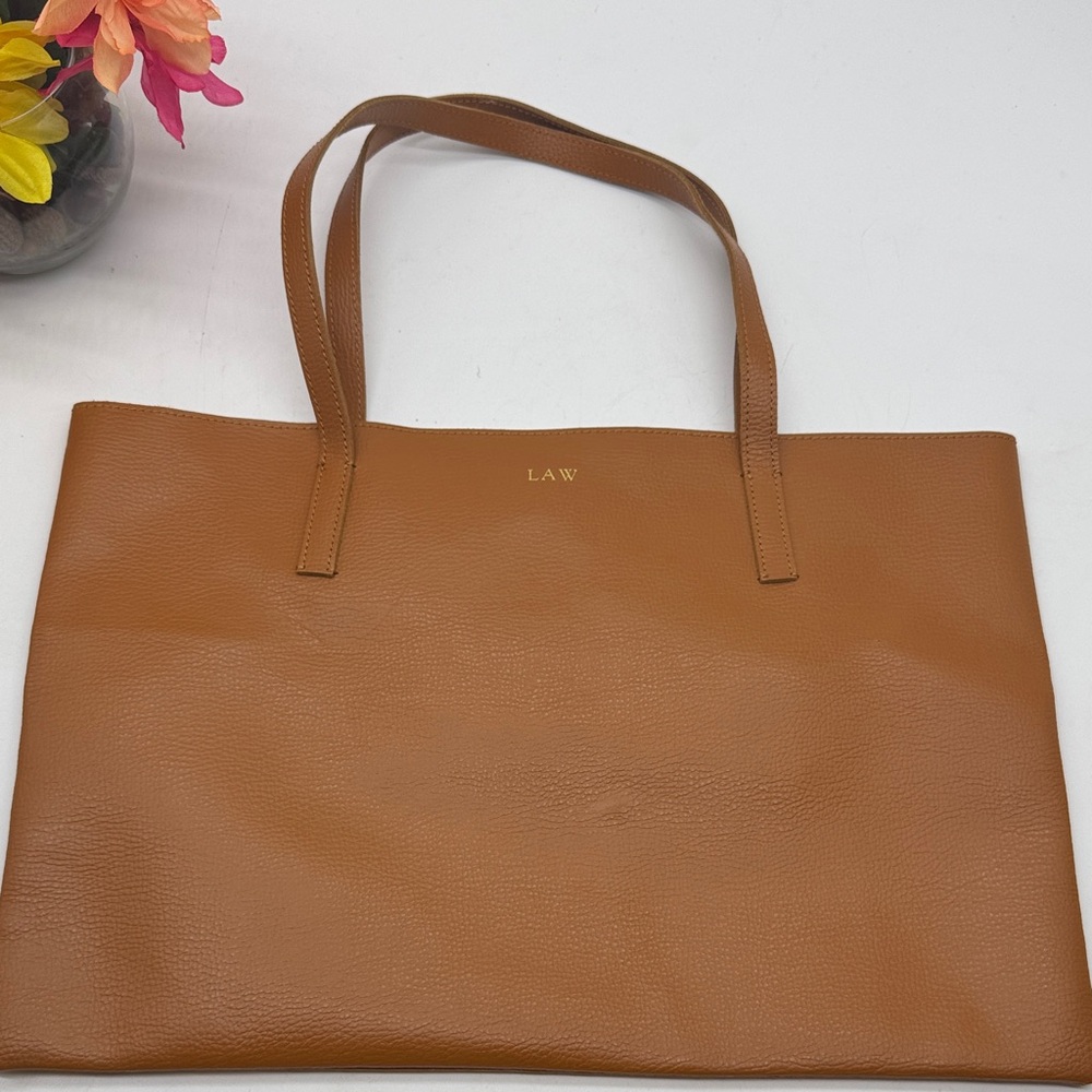 Mark and Graham Tan Carmel Color Leather Tote Bag TOT8457G